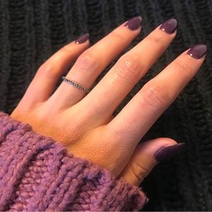 Black Diamond Eternity Ring set in 14k White Gold